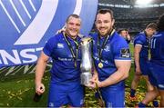 26 May 2018; Jack McGrath, left, and Cian Healy of Leinster following their victory in the Guinness PRO14 Final between Leinster and Scarlets at the Aviva Stadium in Dublin. Photo by Ramsey Cardy/Sportsfile