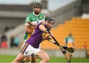 26 May 2018; Liam Og McGovern of Wexford in action against Dan Currams of Offaly during the Leinster GAA Hurling Senior Championship Round 3 match between Offaly and Wexford at Bord na Mona O'Connor Park in Tullamore, Offaly. Photo by Matt Browne/Sportsfile