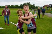 27 May 2018; Jamie Wallace and Criostoir Ormsby, from Westmeath, celebrate after winning the Boys u12 Relay Final during Day 2 of the Aldi Community Games May Festival, which saw over 3,500 children take part in a fun-filled weekend at University of Limerick from 26th to 27th May. Photo by Diarmuid Greene/Sportsfile