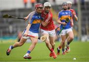 27 May 2018; Kevin Maher of Tipperary in action against Padraic Cullinane of Cork during the Munster GAA Hurling Minor Championship Round 2 match between Tipperary and Cork at Semple Stadium in Thurles, Tipperary. Photo by Eóin Noonan/Sportsfile