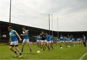 27 May 2018; Longford players warm up prior to the Leinster GAA Football Senior Championship Quarter-Final match between Longford and Meath at Glennon Brothers Pearse Park in Longford. Photo by Harry Murphy/Sportsfile