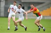 27 May 2018; Kevin Flynn of Kildare in action against Darragh Foley of Carlow during the Leinster GAA Football Senior Championship Quarter-Final match between Carlow and Kildare at O'Connor Park in Tullamore, Offaly. Photo by Matt Browne/Sportsfile