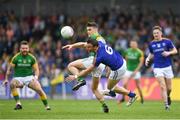 27 May 2018; Donal McElligott of Longford in action against Donal Lenihan of Meath during the Leinster GAA Football Senior Championship Quarter-Final match between Longford and Meath at Glennon Brothers Pearse Park in Longford. Photo by Harry Murphy/Sportsfile