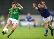 27 May 2018; James McEntee of Meath in action against David McGivney of Longford during the Leinster GAA Football Senior Championship Quarter-Final match between Longford and Meath at Glennon Brothers Pearse Park in Longford. Photo by Harry Murphy/Sportsfile