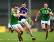 27 May 2018; James McEntee of Meath in action against Diarmuid Masterson of Longford during the Leinster GAA Football Senior Championship Quarter-Final match between Longford and Meath at Glennon Brothers Pearse Park in Longford. Photo by Harry Murphy/Sportsfile