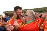 27 May 2018; Shane Redmond of Carlow is congratulated by supporters after the Leinster GAA Football Senior Championship Quarter-Final match between Carlow and Kildare at O'Connor Park in Tullamore, Offaly. Photo by Matt Browne/Sportsfile