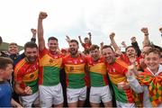 27 May 2018; Carlow players and supporters celebrate after the Leinster GAA Football Senior Championship Quarter-Final match between Carlow and Kildare at O'Connor Park in Tullamore, Offaly. Photo by Matt Browne/Sportsfile