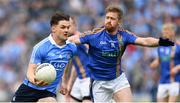 27 May 2018; Eric Lowndes of Dublin is tackled by Kevin Murphy of Wicklow during the Leinster GAA Football Senior Championship Quarter-Final match between Wicklow and Dublin at O'Moore Park in Portlaoise, Co Laois. Photo by Ramsey Cardy/Sportsfile