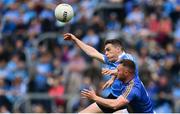 27 May 2018; Eoin Murtagh of Wicklow in action against Paddy Andrews of Dublin during the Leinster GAA Football Senior Championship Quarter-Final match between Wicklow and Dublin at O'Moore Park in Portlaoise, Co Laois. Photo by Ramsey Cardy/Sportsfile