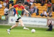 27 May 2018; Conor Lawlor of Carlow scores a late goal against Kildare during the Leinster GAA Football Senior Championship Quarter-Final match between Carlow and Kildare at O'Connor Park in Tullamore, Offaly. Photo by Matt Browne/Sportsfile