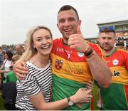 27 May 2018; Darragh Foley of Carlow celebrates with his girlfriend Shona Delaney after the Leinster GAA Football Senior Championship Quarter-Final match between Carlow and Kildare at O'Connor Park in Tullamore, Offaly. Photo by Matt Browne/Sportsfile