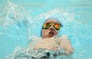 27 May 2018; Cameron Jackson, from Castleknock, Co. Dublin, competing in the 25m Backstroke U10 & O8 Boys event during Day 2 of the Aldi Community Games May Festival, which saw over 3,500 children take part in a fun-filled weekend at University of Limerick from 26th to 27th May.  Photo by Sam Barnes/Sportsfile