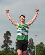 27 May 2018; Brian Lynch of Old Abbey A.C., Co Cork, celebrates after he crossed the line to win the Youth Boys Multi Events during the Irish Life Health AAI Games and Combined Events Day 2 Combined Events at Morton Stadium in Santry, Dublin. Photo by David Fitzgerald/Sportsfile