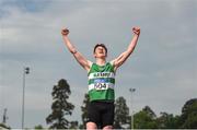27 May 2018; Brian Lynch of Old Abbey A.C., Co Cork, celebrates after he crossed the line to win the Youth Boys Multi Events during the Irish Life Health AAI Games and Combined Events Day 2 Combined Events at Morton Stadium in Santry, Dublin. Photo by David Fitzgerald/Sportsfile