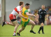 27 May 2018; Patrick McBrearty of Donegal in action against Brendan Rogers of Derry during the Ulster GAA Football Senior Championship Quarter-Final match between Derry and Donegal at Celtic Park in Derry. Photo by Oliver McVeigh/Sportsfile