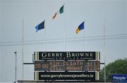 27 May 2018; The scoreboard at half time during the Leinster GAA Football Senior Championship Quarter-Final match between Wicklow and Dublin at O'Moore Park in Portlaoise, Co Laois. Photo by Ramsey Cardy/Sportsfile