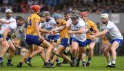 27 May 2018; Shane McNulty, 12, of Waterford breaks clear of Shane O'Donnell of Clare and the rest of the players during the Munster GAA Hurling Senior Championship Round 2 match between Clare and Waterford at Cusack Park in Ennis, Co Clare. Photo by Ray McManus/Sportsfile