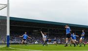 27 May 2018; Brian Fenton of Dublin shoots to score his side's first goal of the game past Mark Jackson of Wicklow during the Leinster GAA Football Senior Championship Quarter-Final match between Wicklow and Dublin at O'Moore Park in Portlaoise, Co Laois. Photo by Ramsey Cardy/Sportsfile