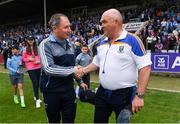 27 May 2018; Dublin manager Jim Gavin shakes hands with Wicklow manager John Evans, right, following the Leinster GAA Football Senior Championship Quarter-Final match between Wicklow and Dublin at O'Moore Park in Portlaoise, Co Laois. Photo by Ramsey Cardy/Sportsfile