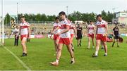 27 May 2018; A dejected Derry players leave the field after the Ulster GAA Football Senior Championship Quarter-Final match between Derry and Donegal at Celtic Park in Derry. Photo by Oliver McVeigh/Sportsfile