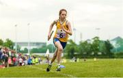 27 May 2018; Nicole Keane, from Inagh - Kilnamona, Co. Clare, competing in the Girls u12 Relay Final during Day 2 of the Aldi Community Games May Festival, which saw over 3,500 children take part in a fun-filled weekend at University of Limerick from 26th to 27th May. Photo by Diarmuid Greene/Sportsfile