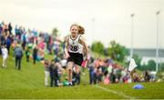 27 May 2018; Clara Doherty, from Aughanagh, Co. Sligo, competing in the Girls u12 Relay Final during Day 2 of the Aldi Community Games May Festival, which saw over 3,500 children take part in a fun-filled weekend at University of Limerick from 26th to 27th May. Photo by Diarmuid Greene/Sportsfile