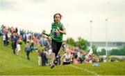 27 May 2018; Kate Raftery, from Ratoath - Rathbeggan, Co. Meath, competing in the Girls u12 Relay Final during Day 2 of the Aldi Community Games May Festival, which saw over 3,500 children take part in a fun-filled weekend at University of Limerick from 26th to 27th May. Photo by Diarmuid Greene/Sportsfile