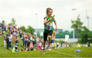27 May 2018; Marina Eagar, from Beaufort, Co. Kerry, competing in the Girls u12 Relay Final during Day 2 of the Aldi Community Games May Festival, which saw over 3,500 children take part in a fun-filled weekend at University of Limerick from 26th to 27th May. Photo by Diarmuid Greene/Sportsfile