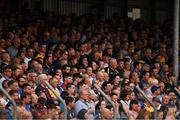 27 May 2018; A section of the 13,736 in attendance stand during the playing of the National Anthem before the Munster GAA Hurling Senior Championship Round 2 match between Clare and Waterford at Cusack Park in Ennis, Co Clare. Photo by Ray McManus/Sportsfile
