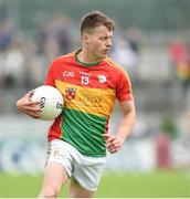 27 May 2018; Paul Broderick of Carlow during the Leinster GAA Football Senior Championship Quarter-Final match between Carlow and Kildare at O'Connor Park in Tullamore, Offaly. Photo by Matt Browne/Sportsfile