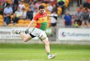 27 May 2018; Conor Lawlor of Carlow during the Leinster GAA Football Senior Championship Quarter-Final match between Carlow and Kildare at O'Connor Park in Tullamore, Offaly. Photo by Matt Browne/Sportsfile