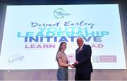 26 May 2018; Aoibhe McGinley, Galway/Roscommon, receives her certificate from Uachtarán Chumann Lúthchleas Gael John Horan at the Dermot Earley Youth Leadership Recognition Day, hosted by the GAA in partnership with Foróige and NUIG. Croke Park in Dublin. Photo by Piaras Ó Mídheach/Sportsfile