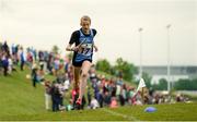 27 May 2018; Saoirse Fitzgerald, Lucan, Co. Dublin, competing in the Girls u12 Relay Final during Day 2 of the Aldi Community Games May Festival, which saw over 3,500 children take part in a fun-filled weekend at University of Limerick from 26th to 27th May. Photo by Diarmuid Greene/Sportsfile