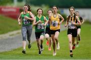 27 May 2018; Aibha Kiernan, from Hacketstown, Co. Carlow, Kerry Eagar, from Beaufort, Co. Kerry, Ruth Leyden, from Ennis, Co. Clare, and Danielle Griffin, from Glenmore - Tullogher - Rosbercon, Co. Kilkenny, competing in the Duathlon during Day 2 of the Aldi Community Games May Festival, which saw over 3,500 children take part in a fun-filled weekend at University of Limerick from 26th to 27th May.  Photo by Diarmuid Greene/Sportsfile