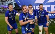 26 May 2018; Sean Cronin of Leinster with his son Cillian following their victory in the Guinness PRO14 Final between Leinster and Scarlets at the Aviva Stadium in Dublin. Photo by Ramsey Cardy/Sportsfile