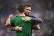 28 May 2018; Shane Duffy and Kevin Long of the Republic of Ireland prior to the International Friendly match between France and Republic of Ireland at Stade de France in Paris, France. Photo by Stephen McCarthy/Sportsfile
