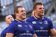 26 May 2018; Sean Cronin, left, and Jordi Murphy of Leinster following their victory in the Guinness PRO14 Final between Leinster and Scarlets at the Aviva Stadium in Dublin. Photo by Ramsey Cardy/Sportsfile