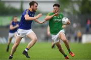 27 May 2018; Ben Brennan of Meath in action against Conor Berry of Longford  during the Leinster GAA Football Senior Championship Quarter-Final match between Longford and  Meath at Glennon Brothers Pearse Park in Longford. Photo by Harry Murphy/Sportsfile