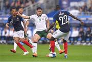 28 May 2018; Benjamin Mendy of France in action against Callum O'Dowda of Republic of Ireland during the International Friendly match between France and Republic of Ireland at Stade de France in Paris, France. Photo by Seb Daly/Sportsfile