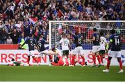 28 May 2018; Oliver Giroud of France shoots to score his side's first goal during the International Friendly match between France and Republic of Ireland at Stade de France in Paris, France. Photo by Stephen McCarthy/Sportsfile