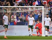 28 May 2018; Kevin Long of Republic of Ireland reacts after his side concede a goal during the International Friendly match between France and Republic of Ireland at Stade de France in Paris, France. Photo by Stephen McCarthy/Sportsfile