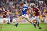 26 May 2018; Colm Begley of Laois  in action against Sam Duncan of Westmeath during the Leinster GAA Football Senior Championship Quarter-Final match between Laois and Westmeath at Bord na Mona O'Connor Park in Tullamore, Offaly. Photo by Matt Browne/Sportsfile