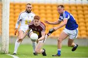 26 May 2018; Ronan Wallace of Westmeath and Damien O'Connor of Laois during the Leinster GAA Football Senior Championship Quarter-Final match between Laois and Westmeath at Bord na Mona O'Connor Park in Tullamore, Offaly. Photo by Matt Browne/Sportsfile