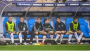 28 May 2018; Republic of Ireland players, from left, Darragh Lenihan, Shane Supple, Callum O'Dowda, Greg Cunningham, Enda Stevens and John Egan watch on during the International Friendly match between France and Republic of Ireland at Stade de France in Paris, France. Photo by Stephen McCarthy/Sportsfile