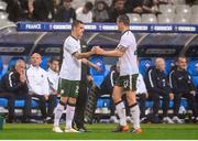 28 May 2018; Shaun Williams comes onto the pitch during a second half substitution to replace his Republic of Ireland team-mate Kevin Long during the International Friendly match between France and Republic of Ireland at Stade de France in Paris, France. Photo by Stephen McCarthy/Sportsfile