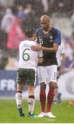 28 May 2018; Alan Judge of Republic of Ireland and Steven N'zonzi of France following the International Friendly match between France and Republic of Ireland at Stade de France in Paris, France. Photo by Stephen McCarthy/Sportsfile