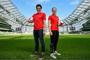 30 May 2018; The SPAR FAI Primary School 5s National Finals took place in Aviva Stadium on Wednesday, May 30th, where former Republic of Ireland International Keith Andrews and current Republic of Ireland women's footballer Megan Campbell were in attendance supporting as girls and boys from 13 counties battled it out for national honours.  Photo by Sam Barnes/Sportsfile