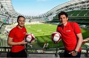 30 May 2018; The SPAR FAI Primary School 5s National Finals took place in Aviva Stadium on Wednesday, May 30th, where former Republic of Ireland International Keith Andrews and current Republic of Ireland women's footballer Megan Campbell were in attendance supporting as girls and boys from 13 counties battled it out for national honours. Photo by Sam Barnes/Sportsfile