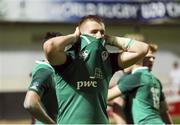 30 May 2018; A dejected Cormac Daly of Ireland after the World Rugby U20 Championship 2018 Pool C match between France and Ireland at the Stade Aime Giral in Perpignan, France. Photo by Sportsfile