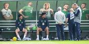 31 May 2018; Derrick Williams and Harry Arter, left, during a Republic of Ireland training session at the FAI National Training Centre in Abbotstown, Dublin. Photo by Stephen McCarthy/Sportsfile